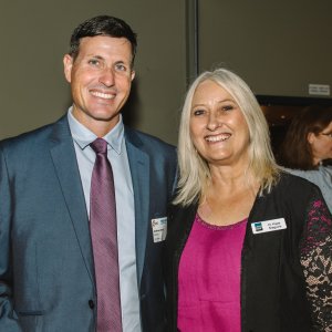 Andrew Snars (Santos), Cr Kaye Maguire (Western Downs Regional Council)