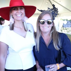 Moree Picnic Race Club President, Sally Glynn & Sarah Ball.